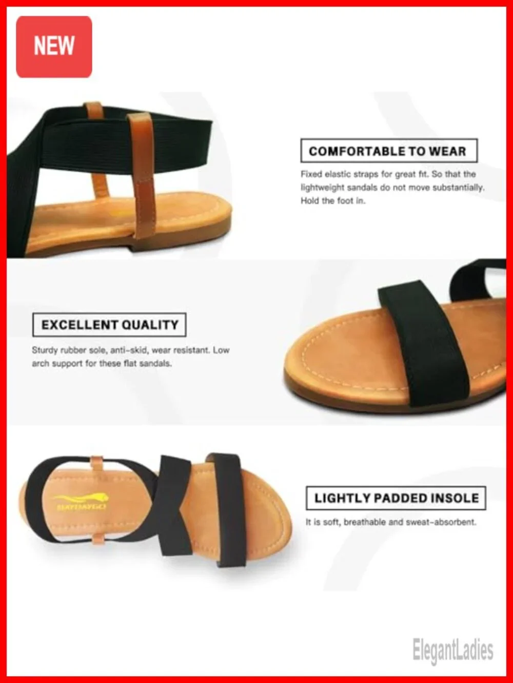 Elastic Crisscross Flat Sandals - Slip On Gladiator Sandals